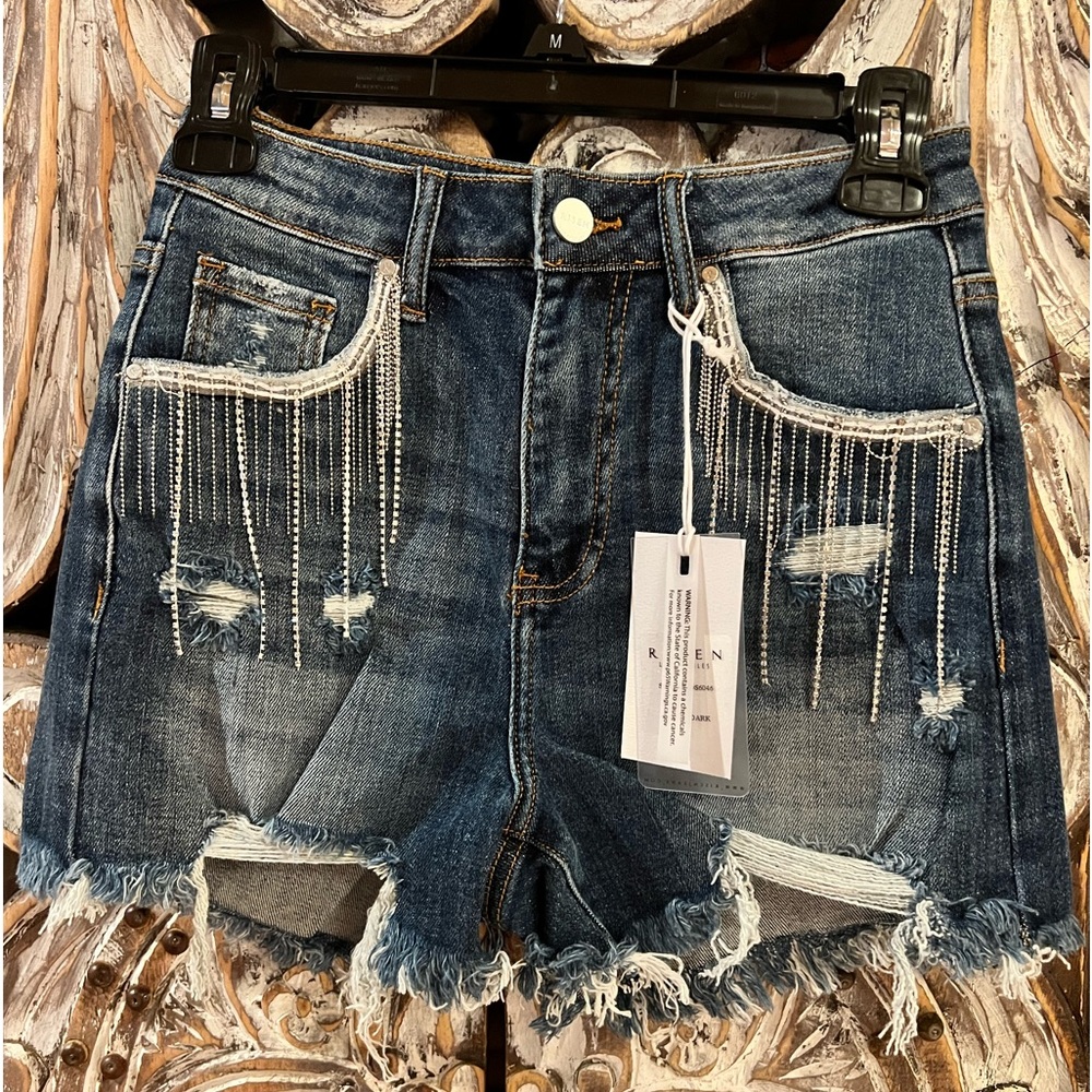 Risen Highrise Rhinestone Shorts